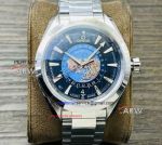 Swiss Replica Omega Aqua Terra Worldtimer Blue Dial Stainless Steel 43mm Watch